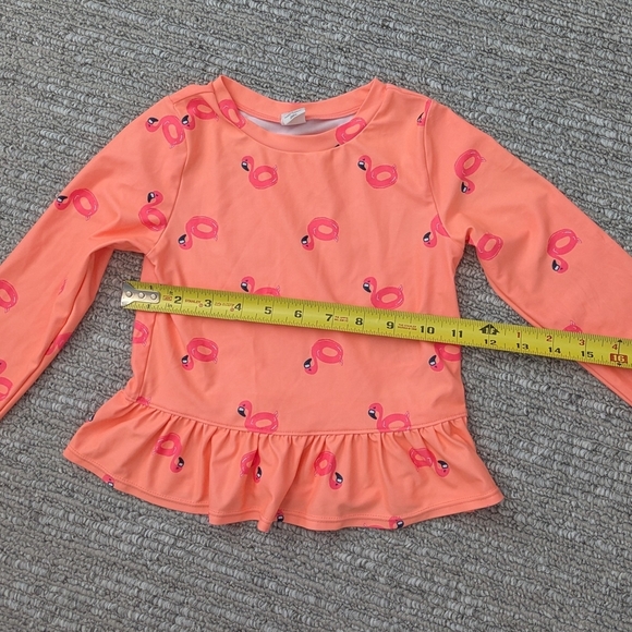 ✨HOST PICK✨Baby GAP (Size 5) Orange and Pink Flamingo Rashguard 2-Piece Swim Set - Picture 5 of 11